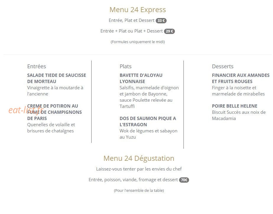 24 Le restaurant — carte page 2