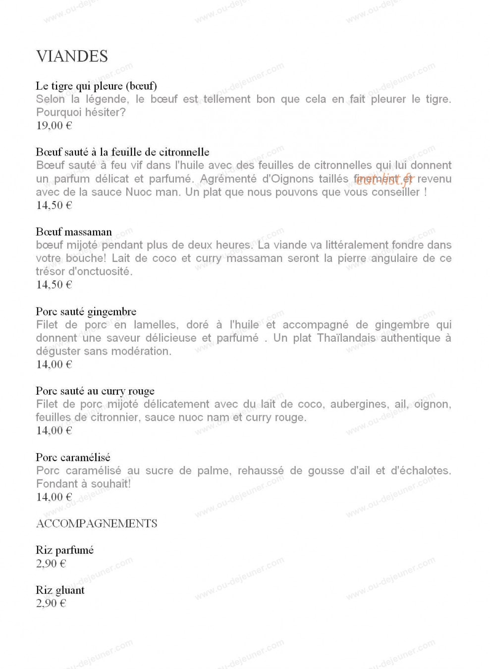 À l'Up Thaï — carte page 7