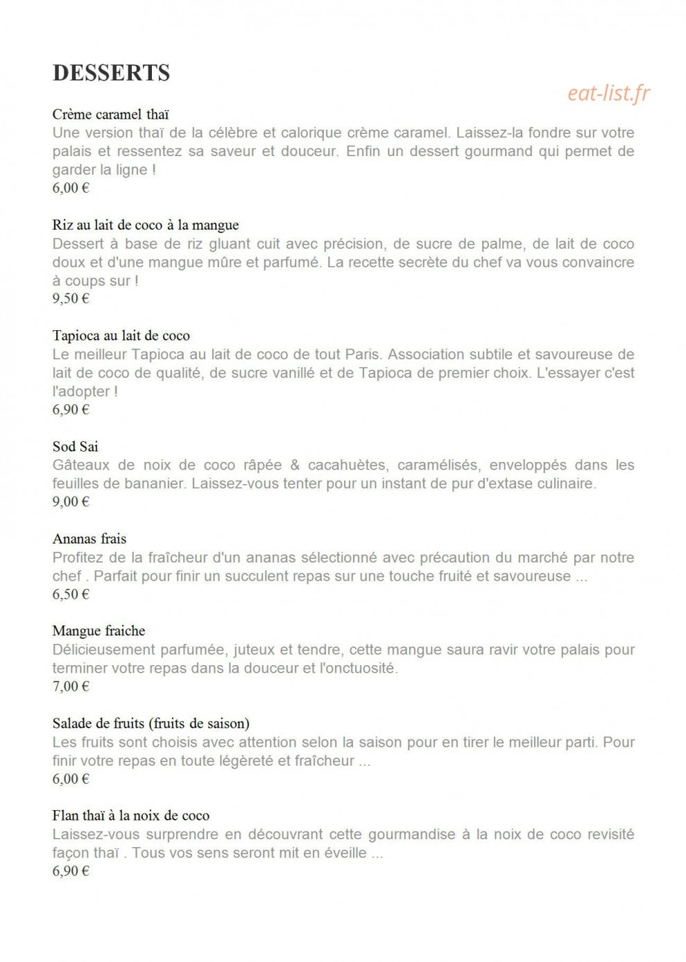 À l'Up Thaï — carte page 8