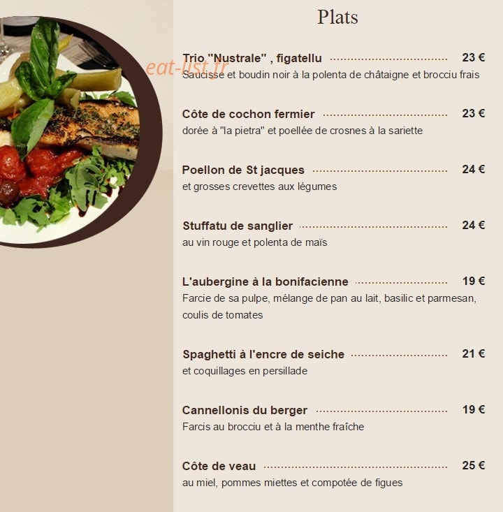 A La Chataigne — carte page 2