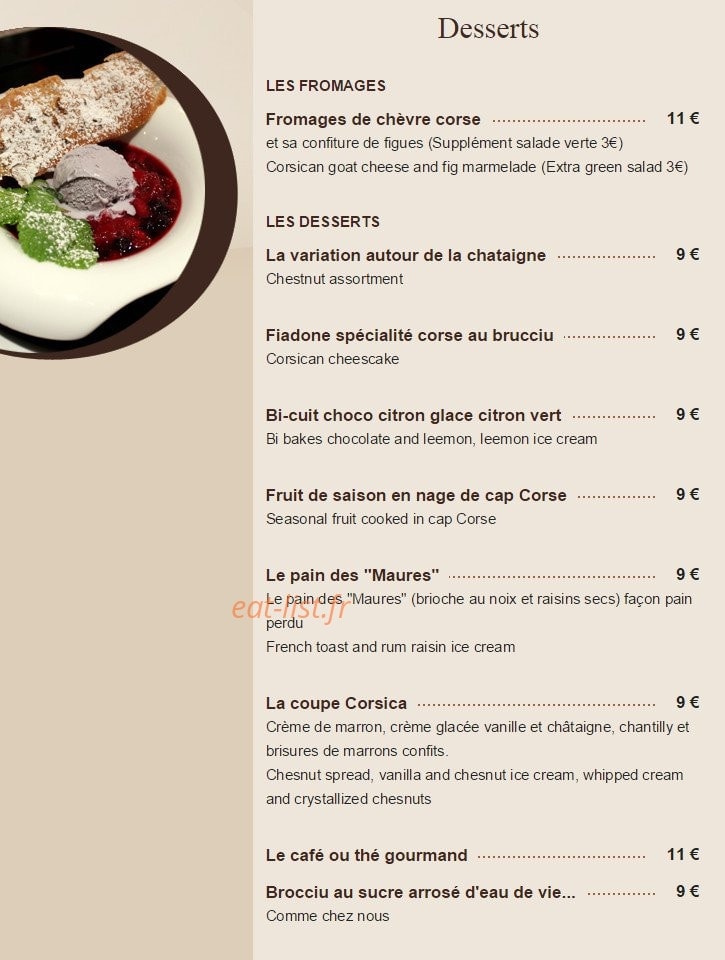 A La Chataigne — carte page 3