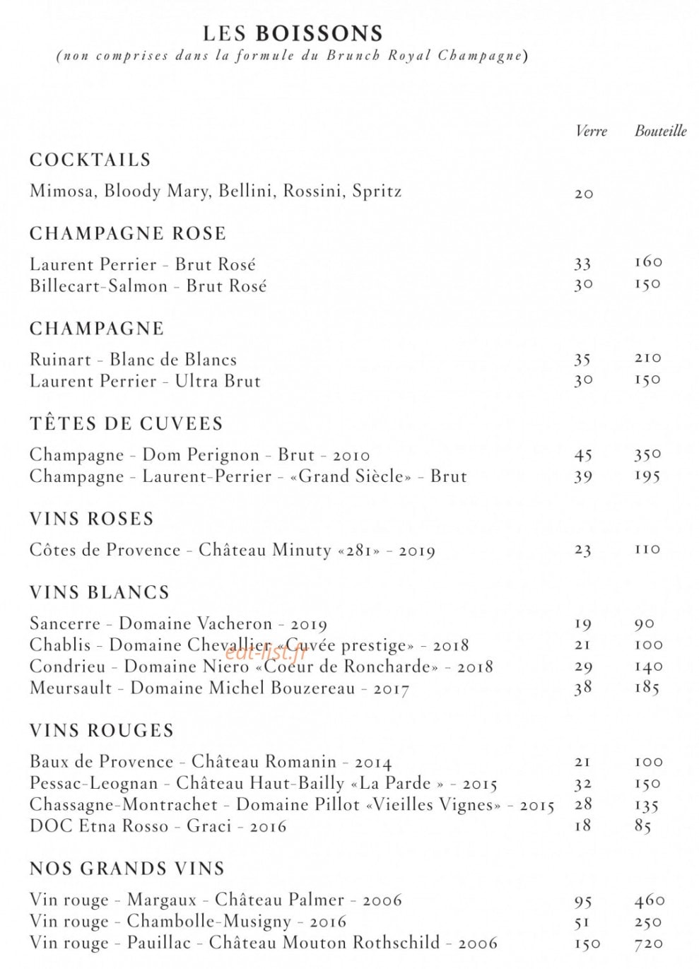 A La Cuisine — carte page 4