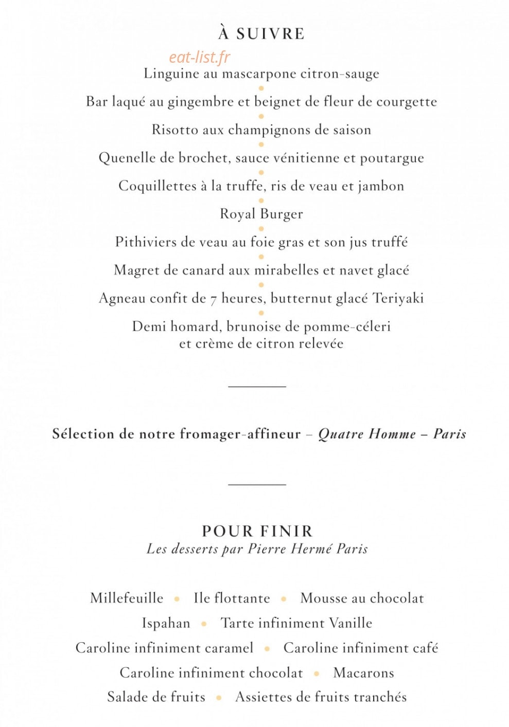 A La Cuisine — carte page 3