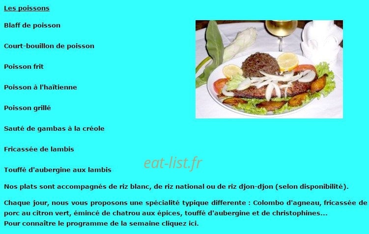 Au Paradis Tropical — carte page 5
