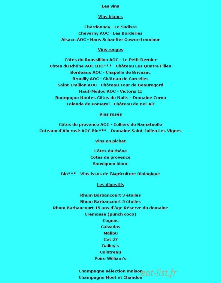 Au Paradis Tropical — carte page 8
