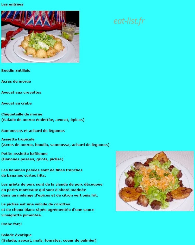 Au Paradis Tropical — carte page 3
