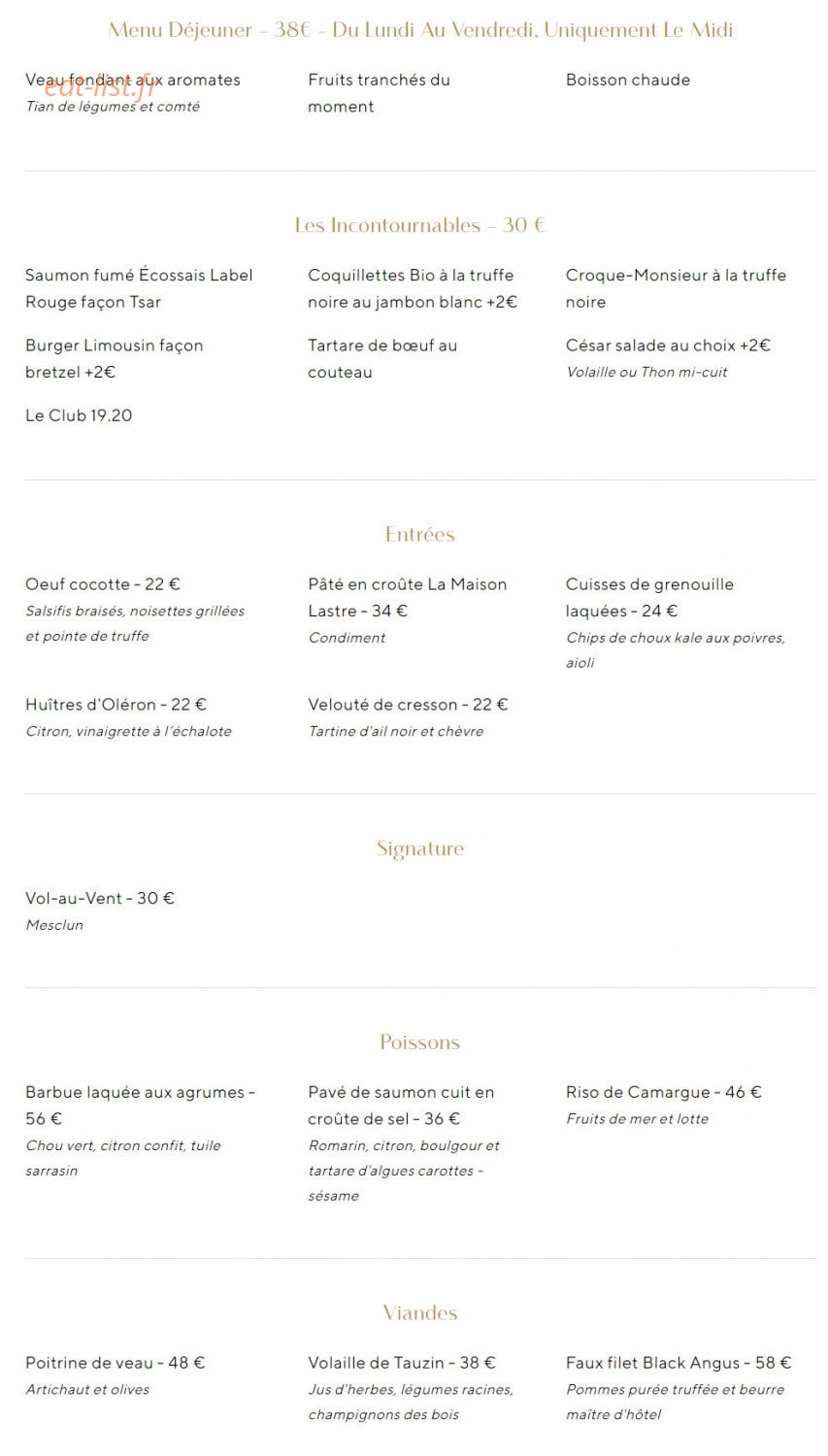 Bar 19.20 — carte page 2
