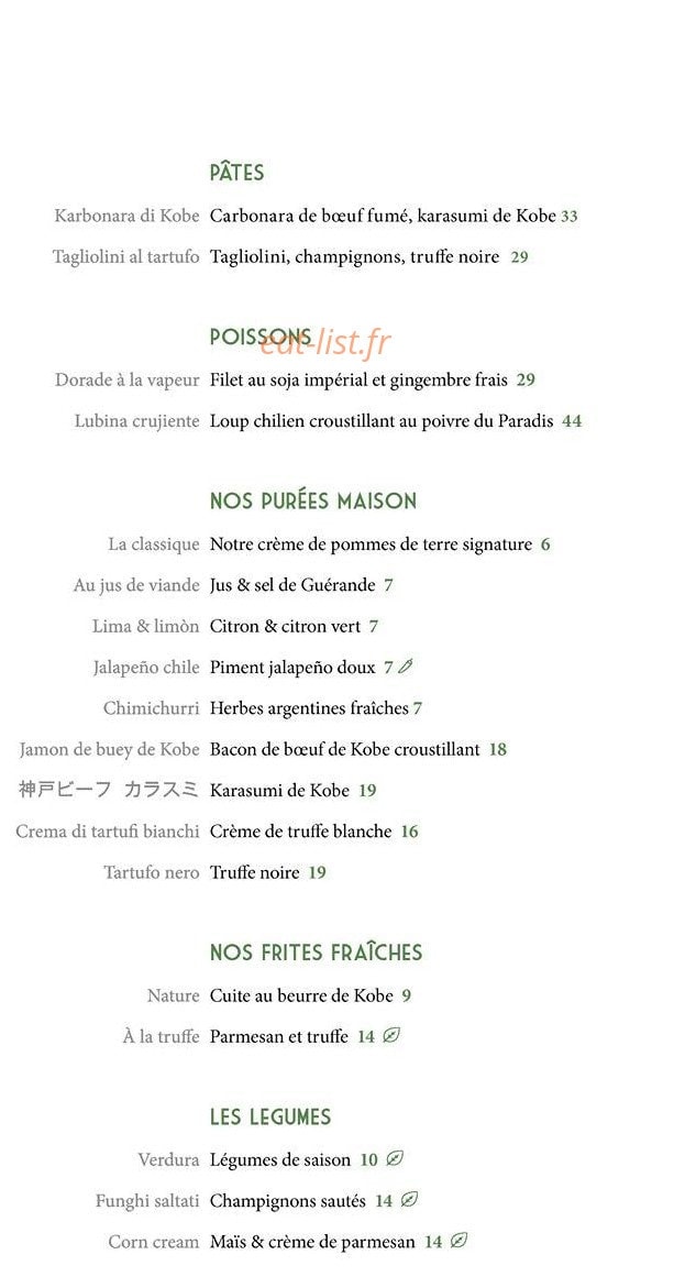 Beefbar — carte page 3