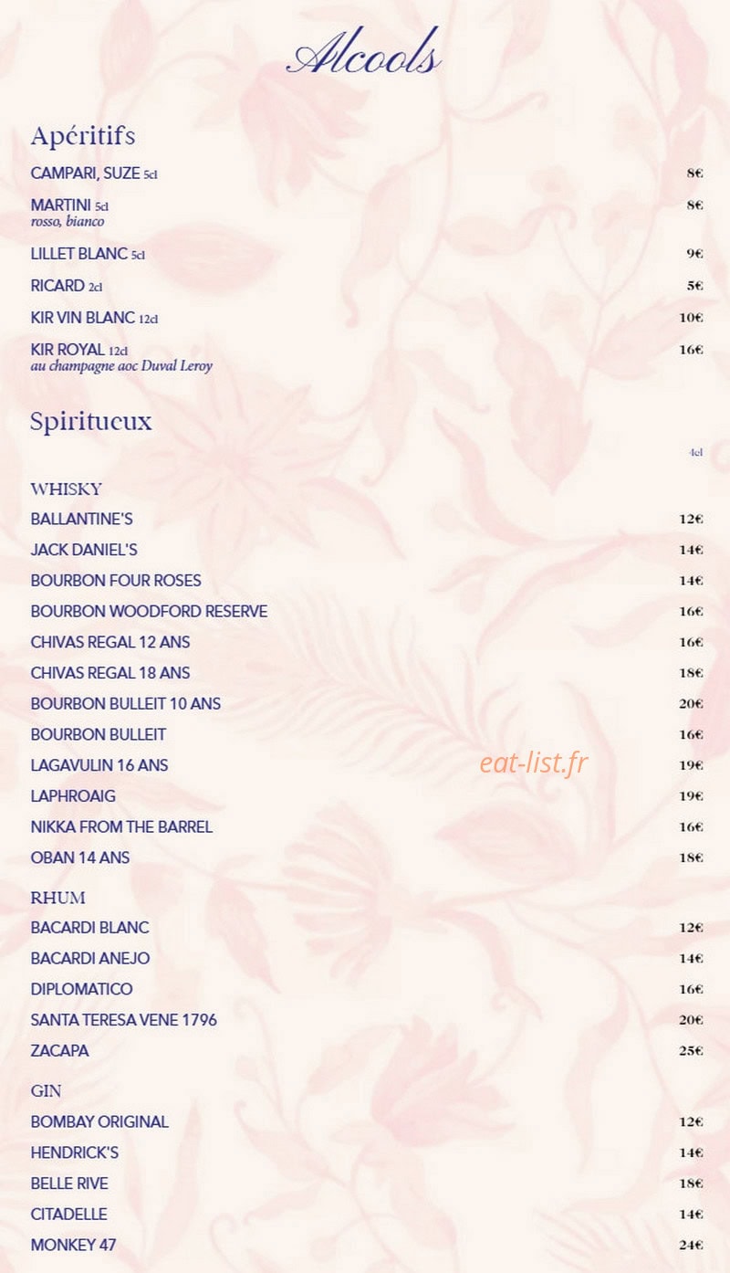 Biche Restaurant — carte page 6