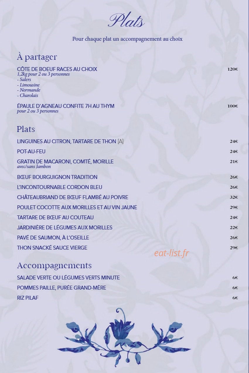 Biche Restaurant — carte page 2