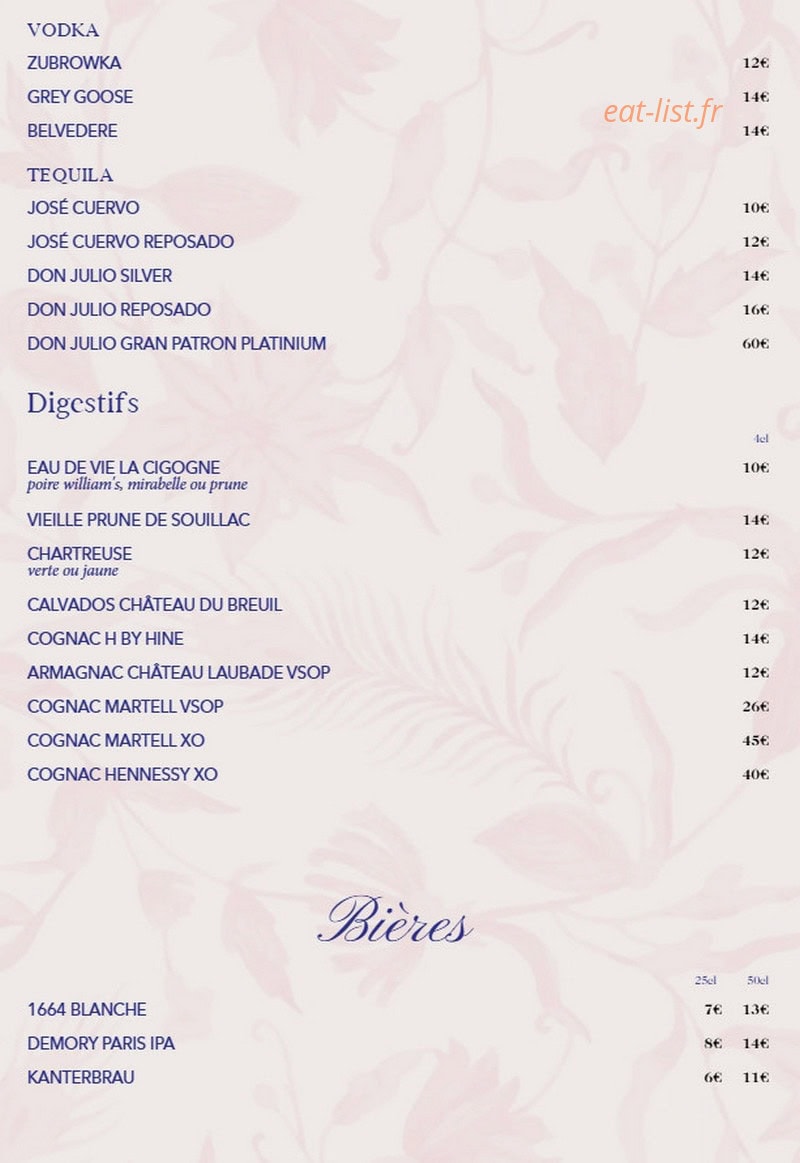 Biche Restaurant — carte page 7