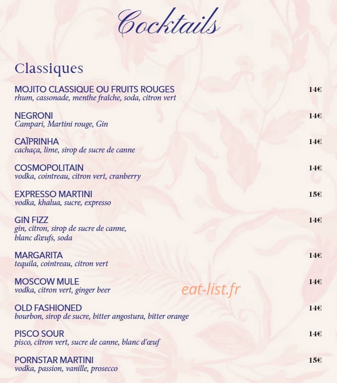 Biche Restaurant — carte page 4