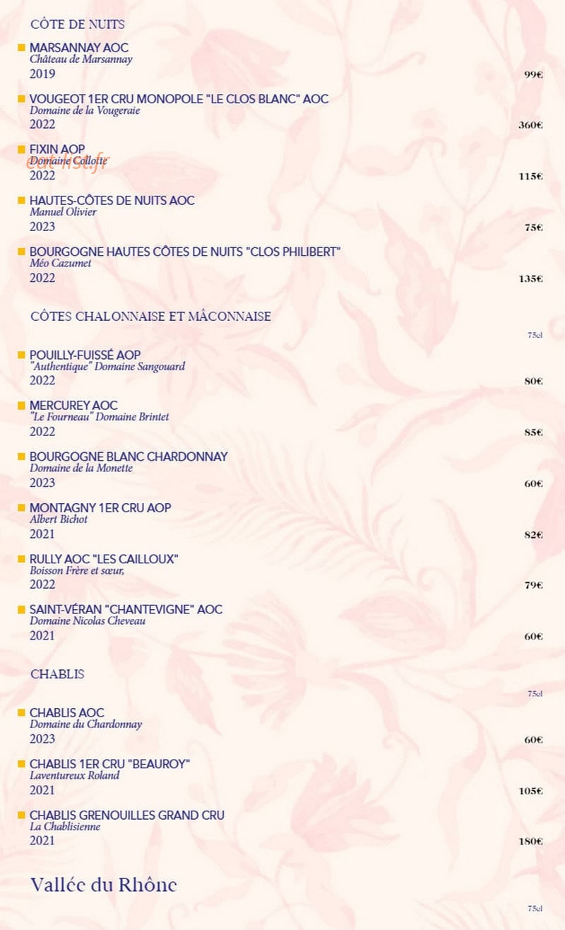 Biche Restaurant — carte page 10