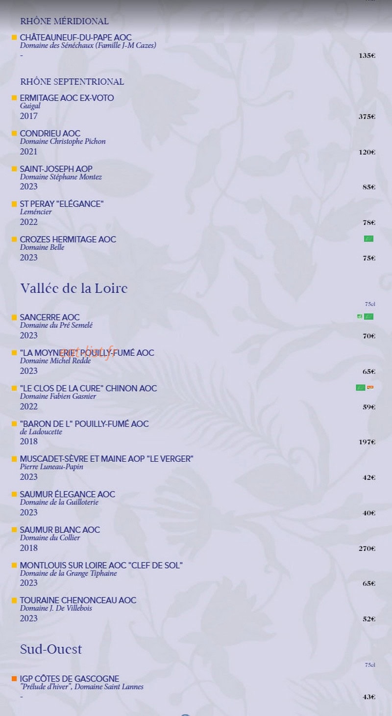 Biche Restaurant — carte page 11