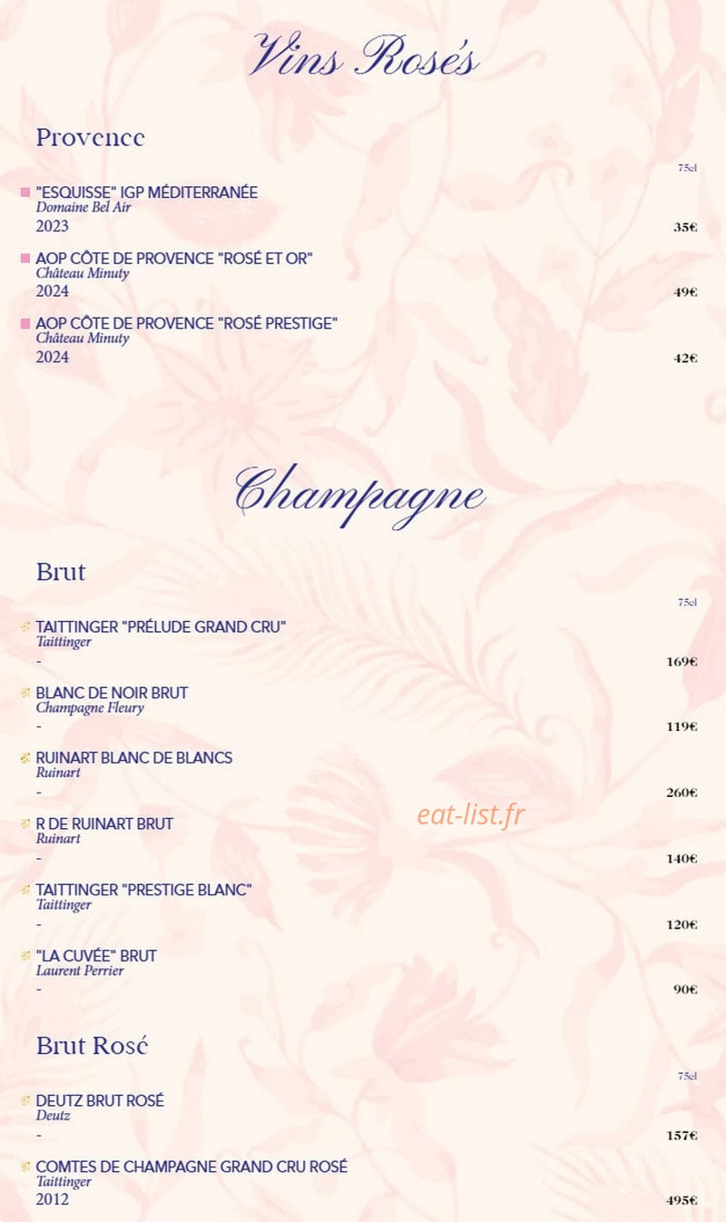 Biche Restaurant — carte page 19