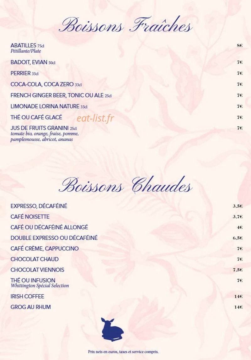 Biche Restaurant — carte page 8