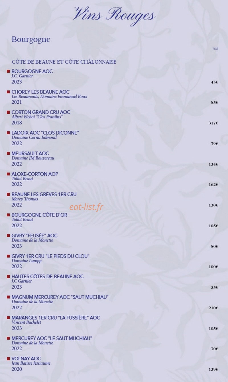 Biche Restaurant — carte page 12