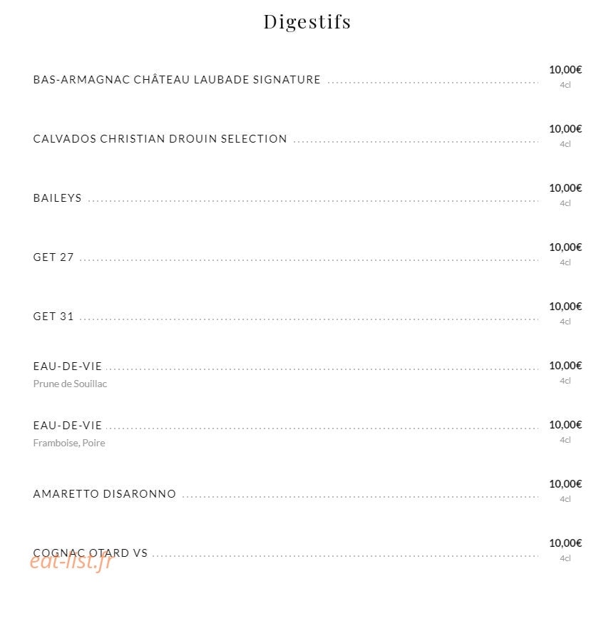 Bistro des Champs — carte page 5