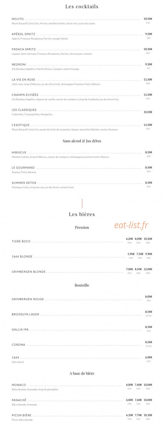 Bistro des Champs — carte page 2