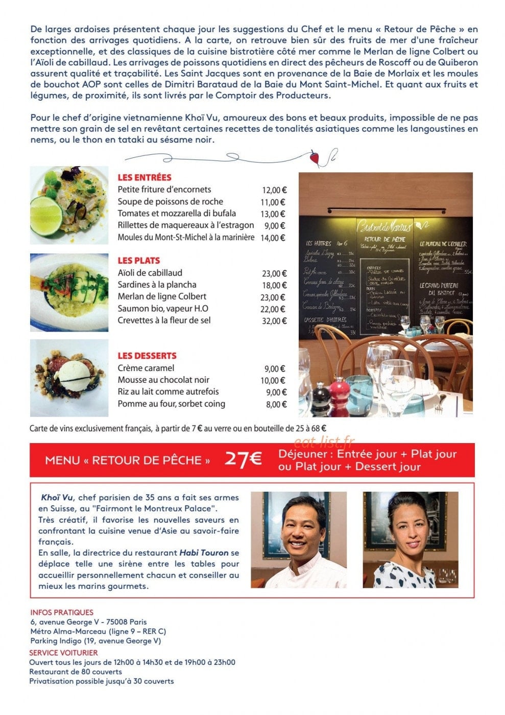 Bistrot de Marius — carte page 1