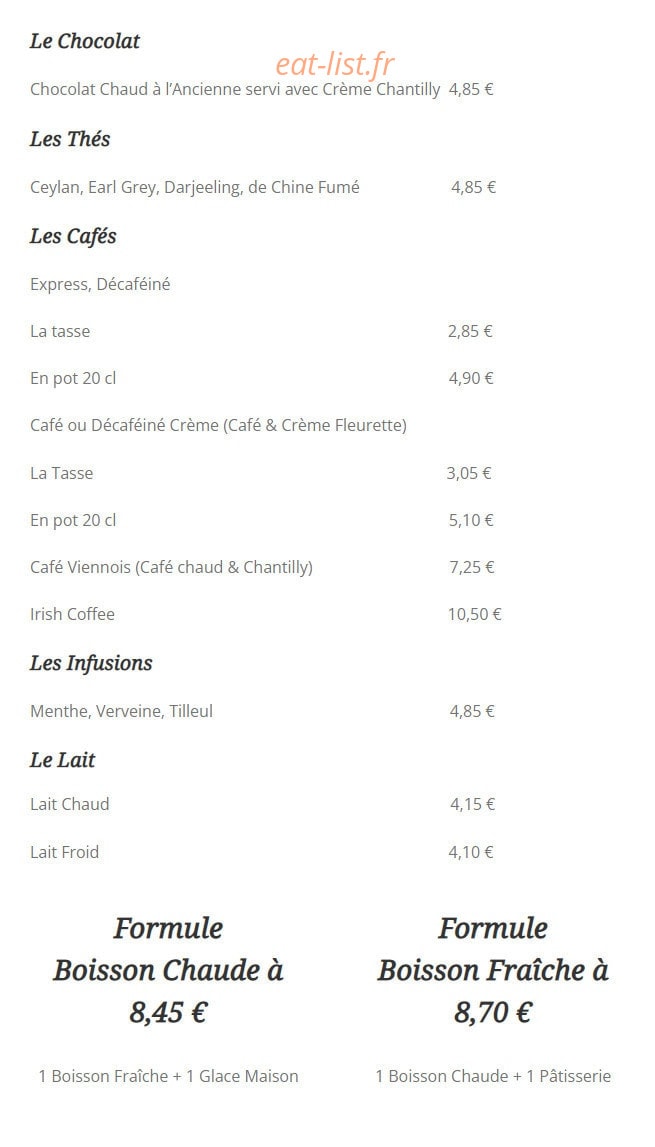 Brasserie Mollard — carte page 9
