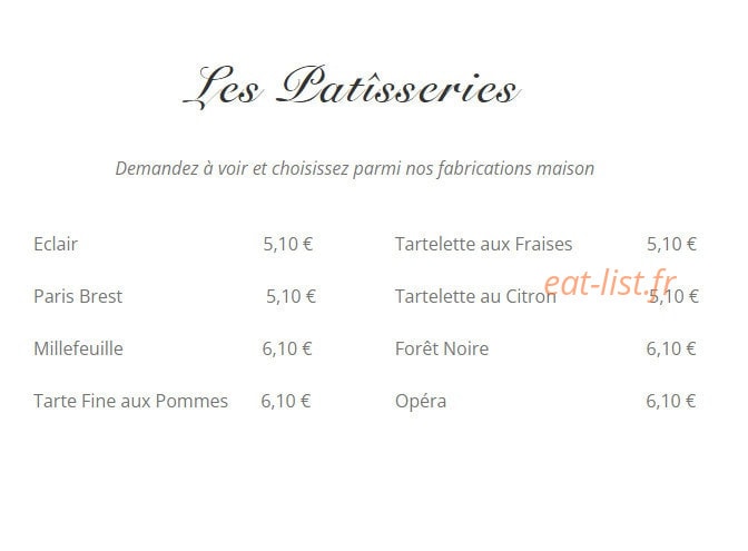 Brasserie Mollard — carte page 10
