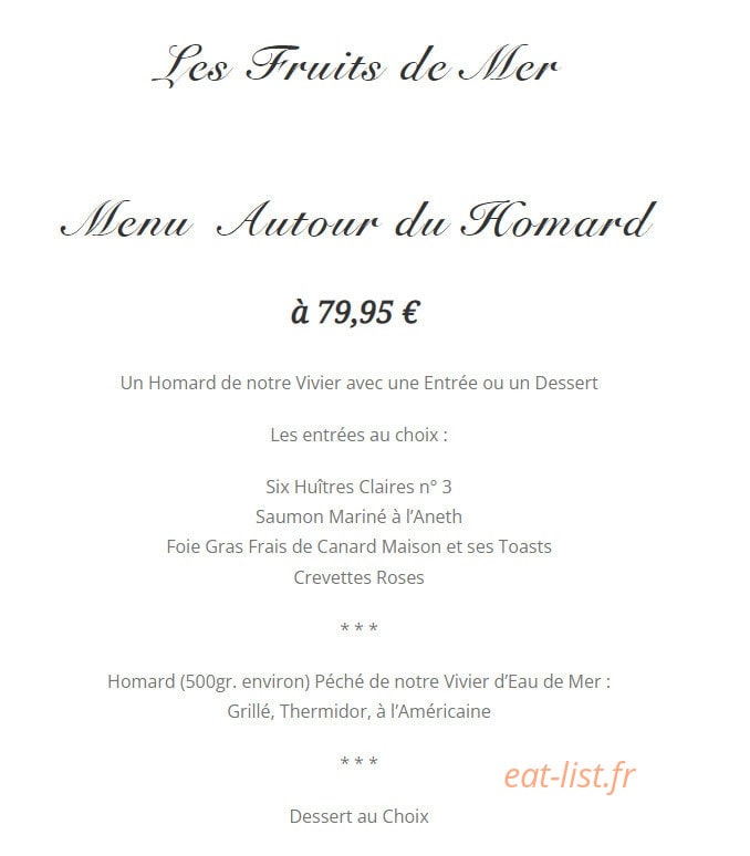 Brasserie Mollard — carte page 3