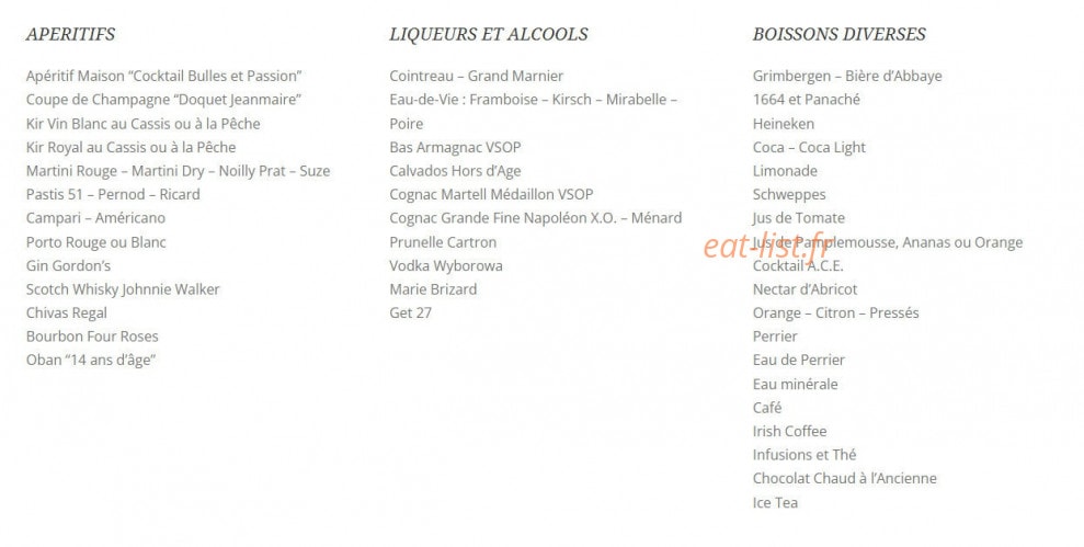 Brasserie Mollard — carte page 8