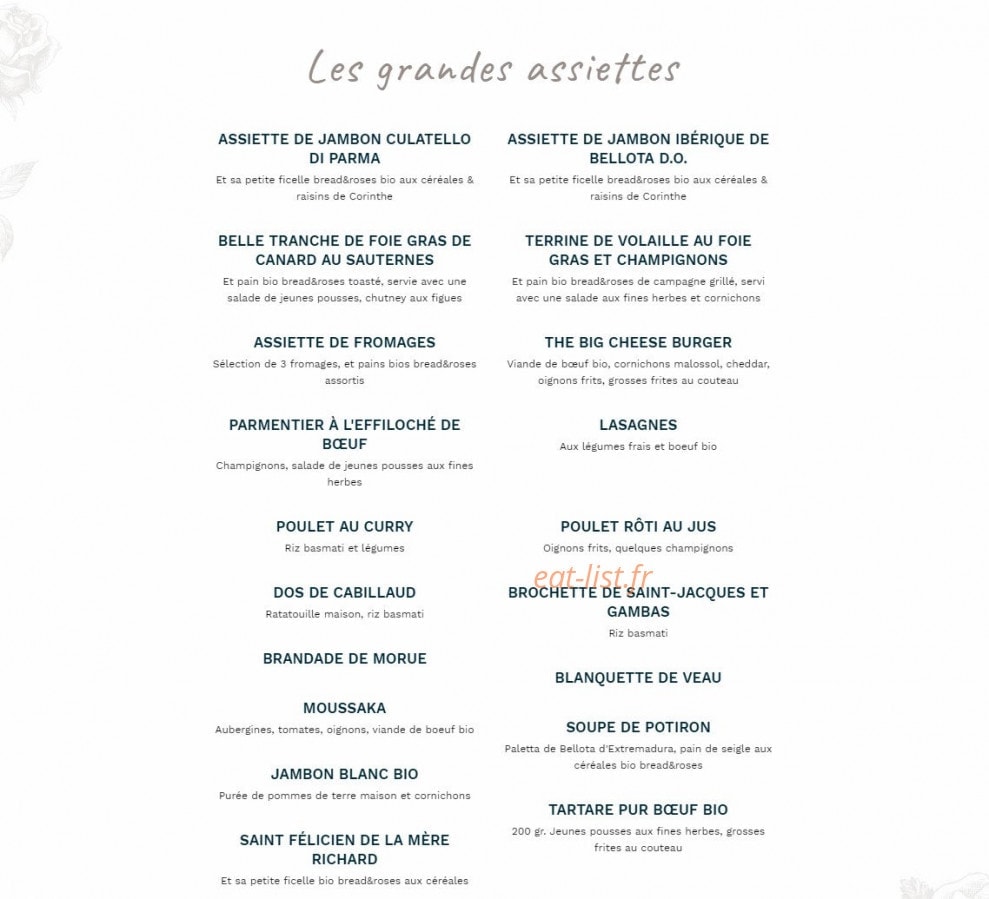 Bread & Roses — carte page 2