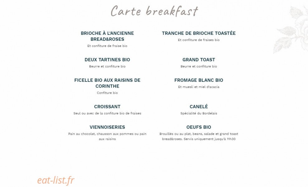 Bread & Roses — carte page 1