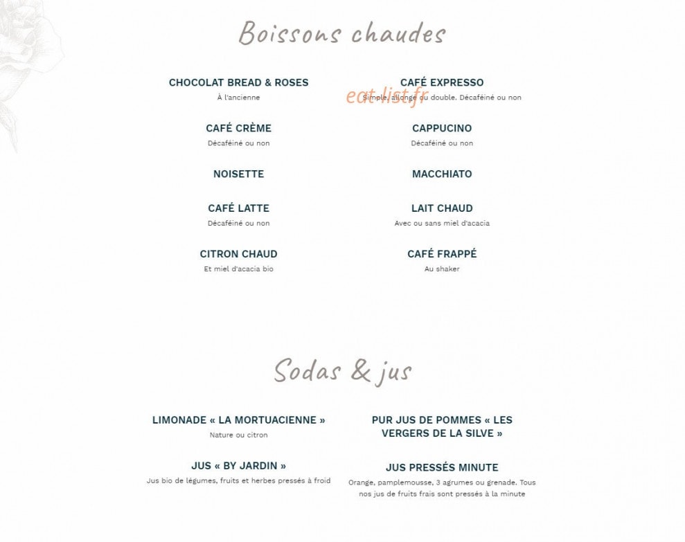 Bread & Roses — carte page 7