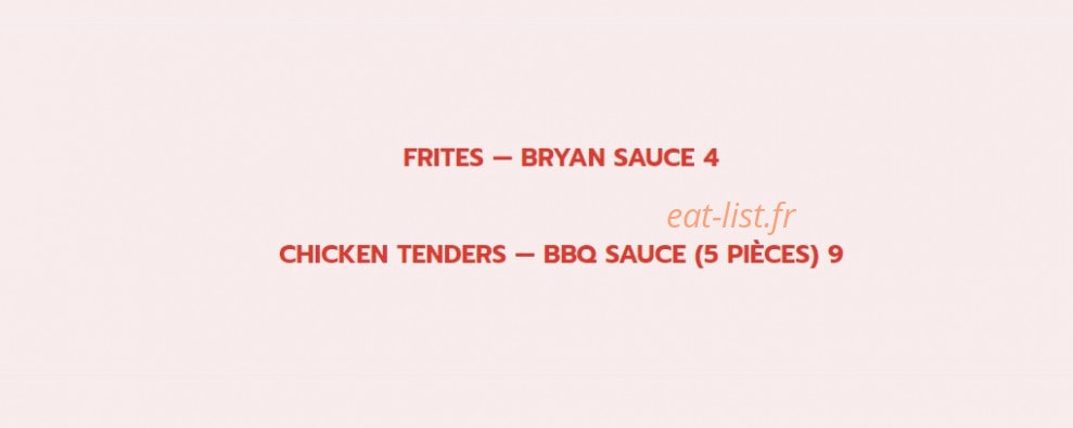 Bryan Smash Burger — carte page 3