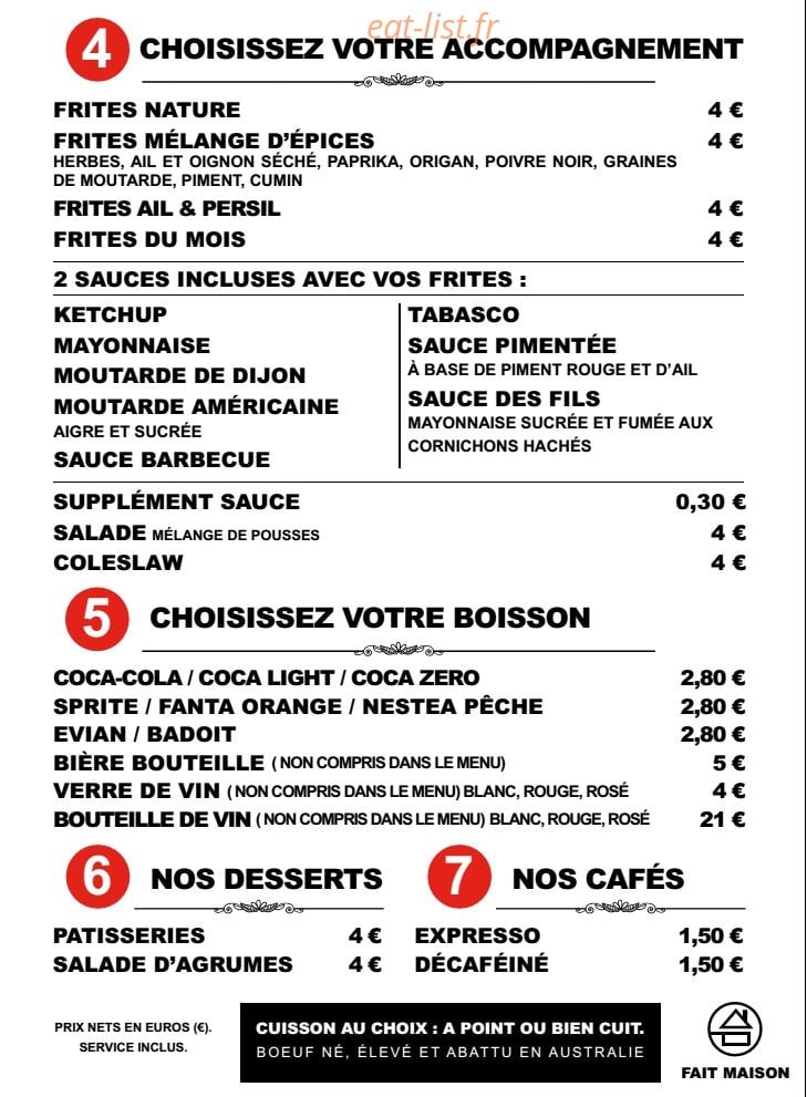 Burger & Fils — carte page 2