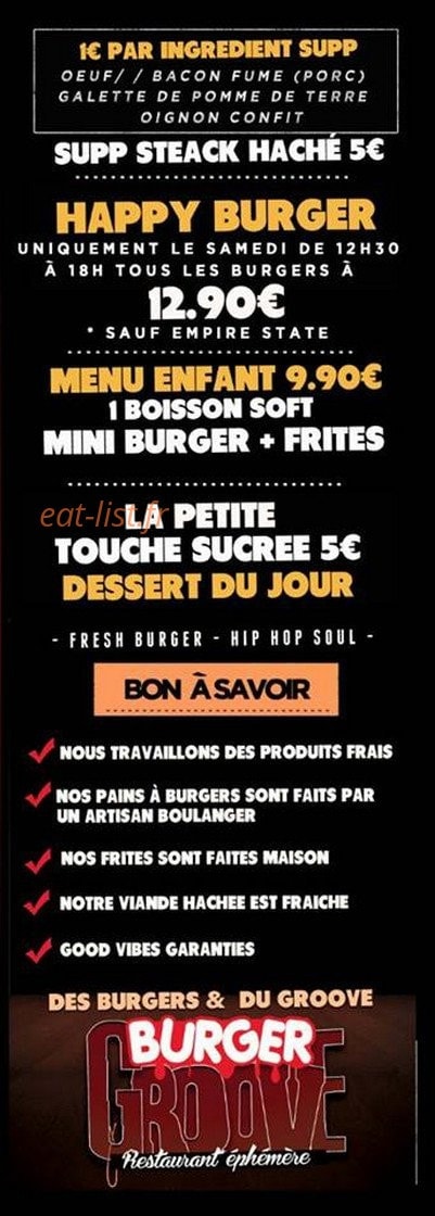 Burger groove — carte page 2