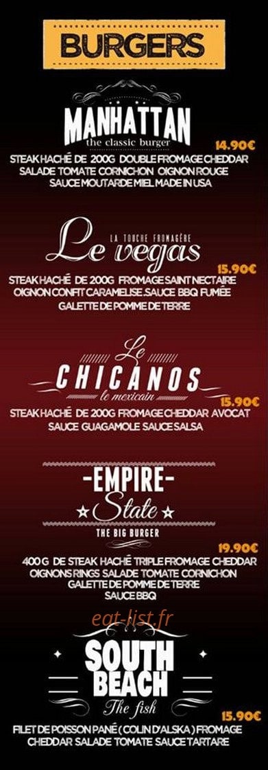 Burger groove — carte page 1