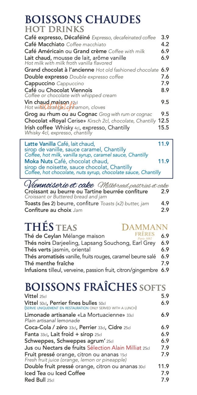 Café Le Deauville — carte page 7