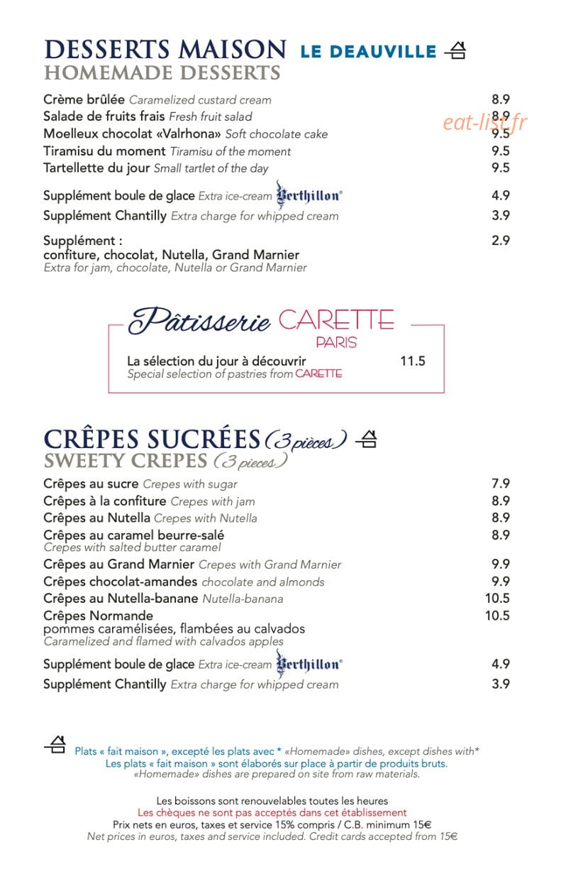 Café Le Deauville — carte page 5