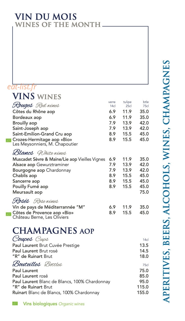 Café Le Deauville — carte page 10