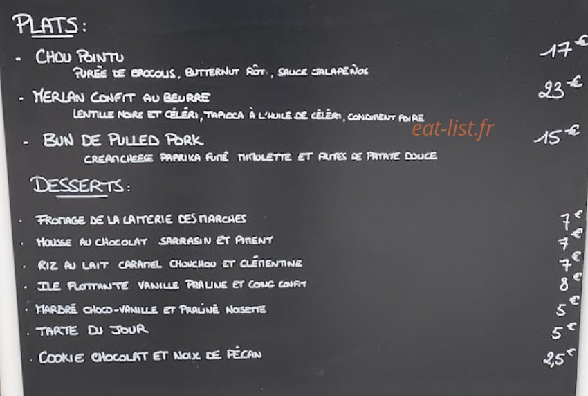 Café Mirette — carte page 2