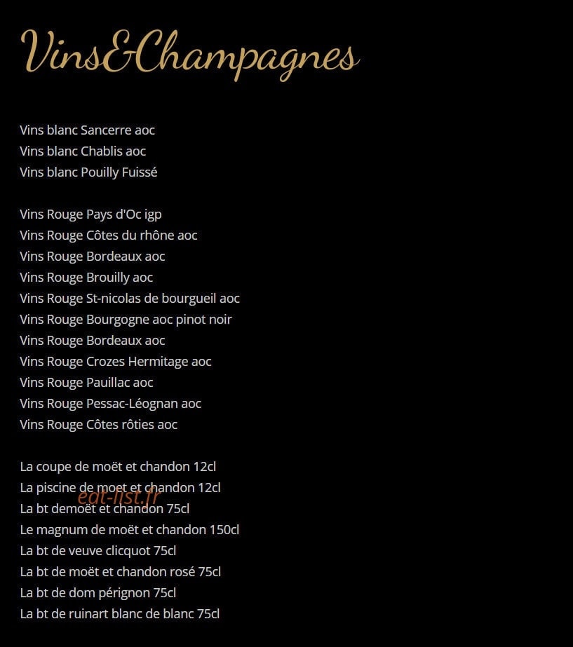 Café Paris London — carte page 5