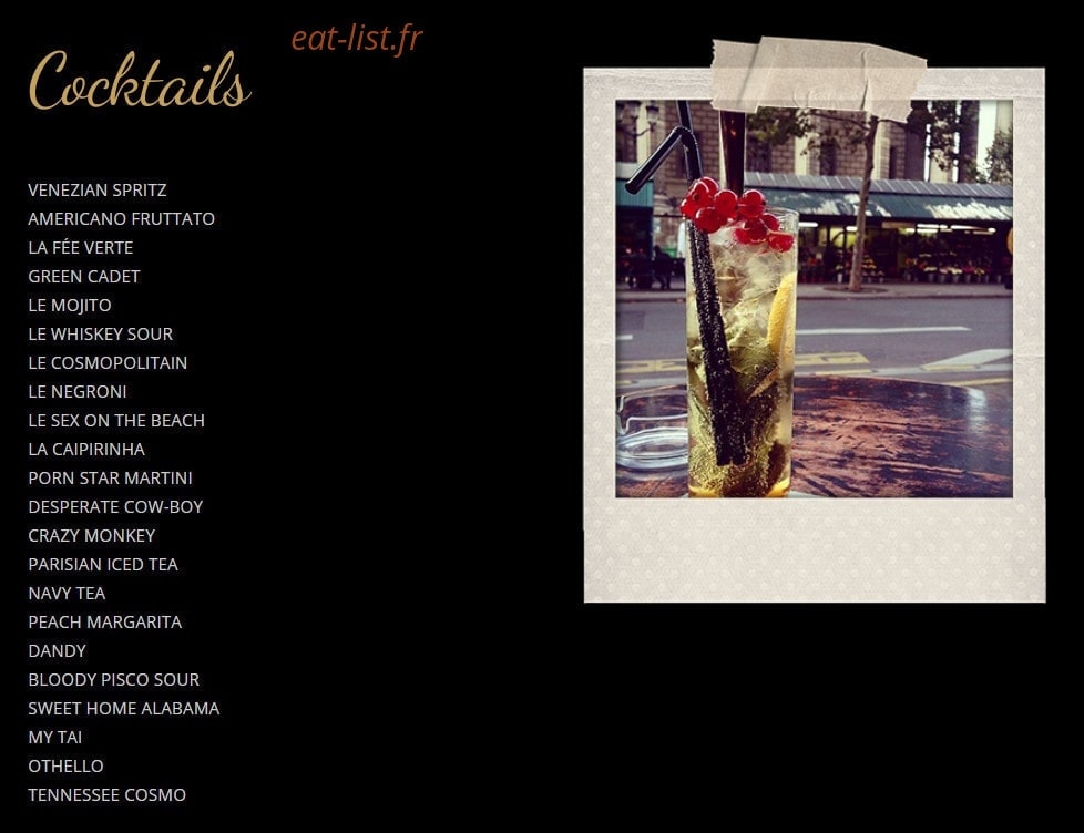 Café Paris London — carte page 4