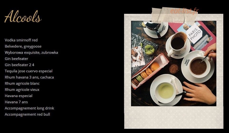 Café Paris London — carte page 3