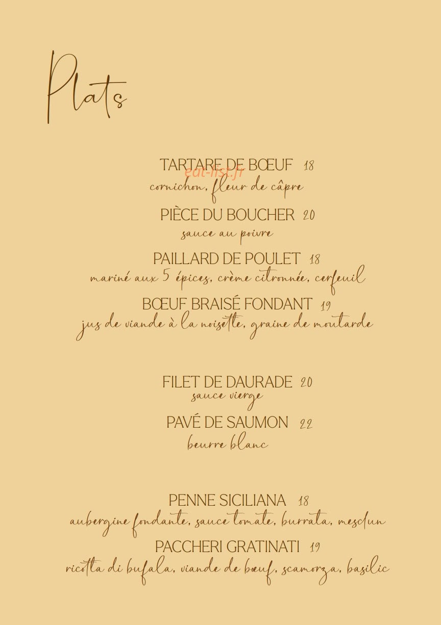 Café Poète — carte page 2