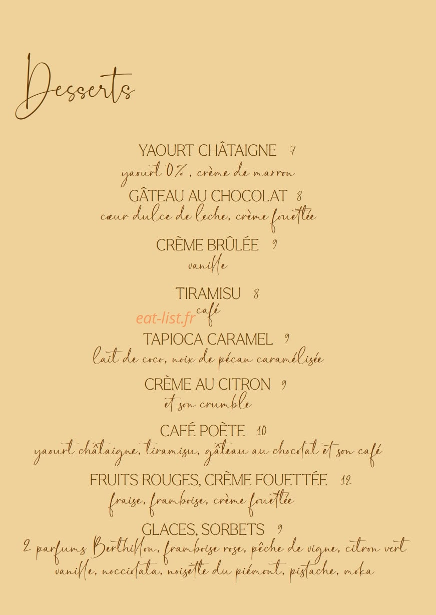 Café Poète — carte page 4
