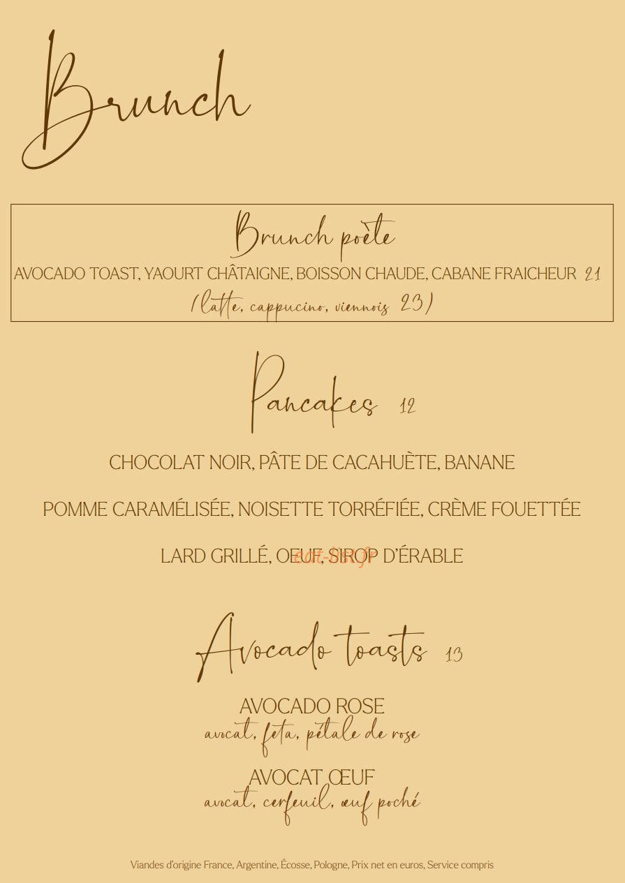 Café Poète — carte page 6