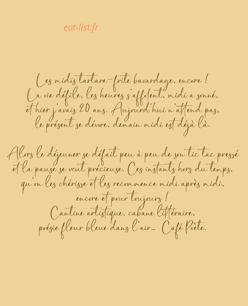 Café Poète — carte page 5