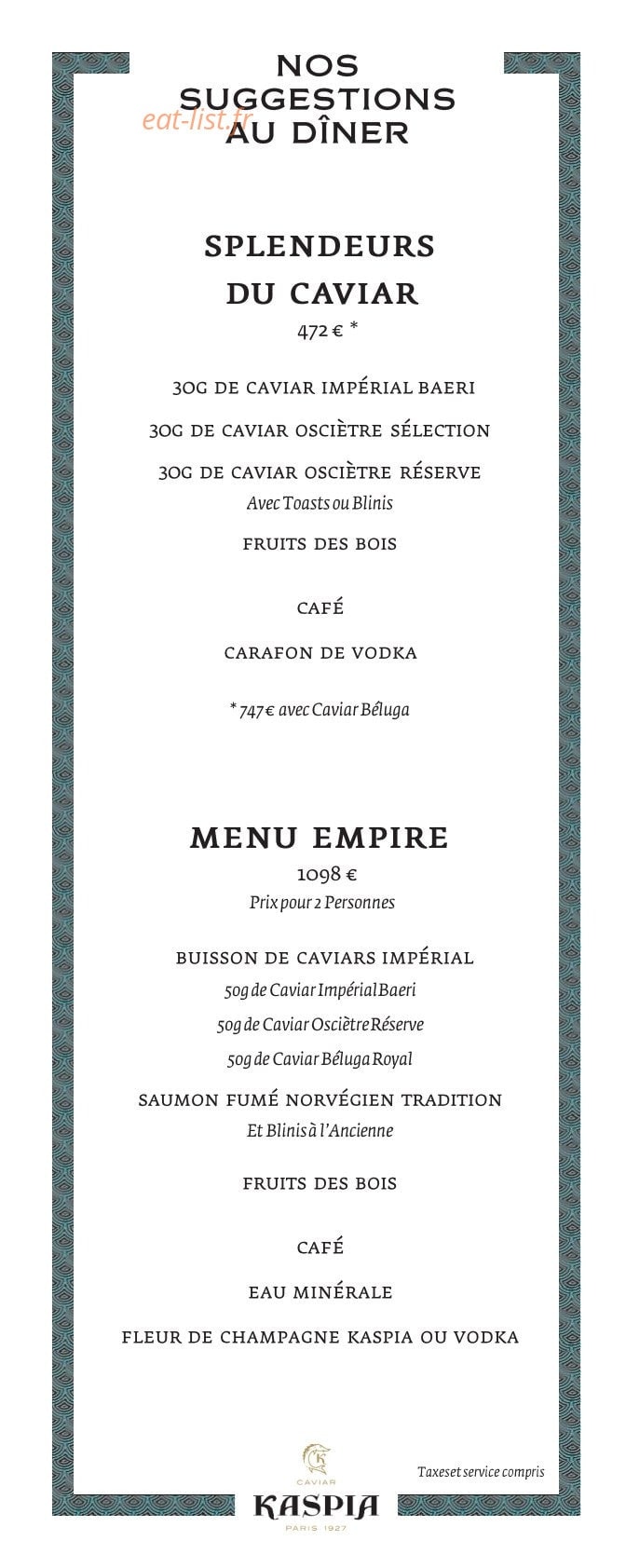 Caviar Kaspia — carte page 4