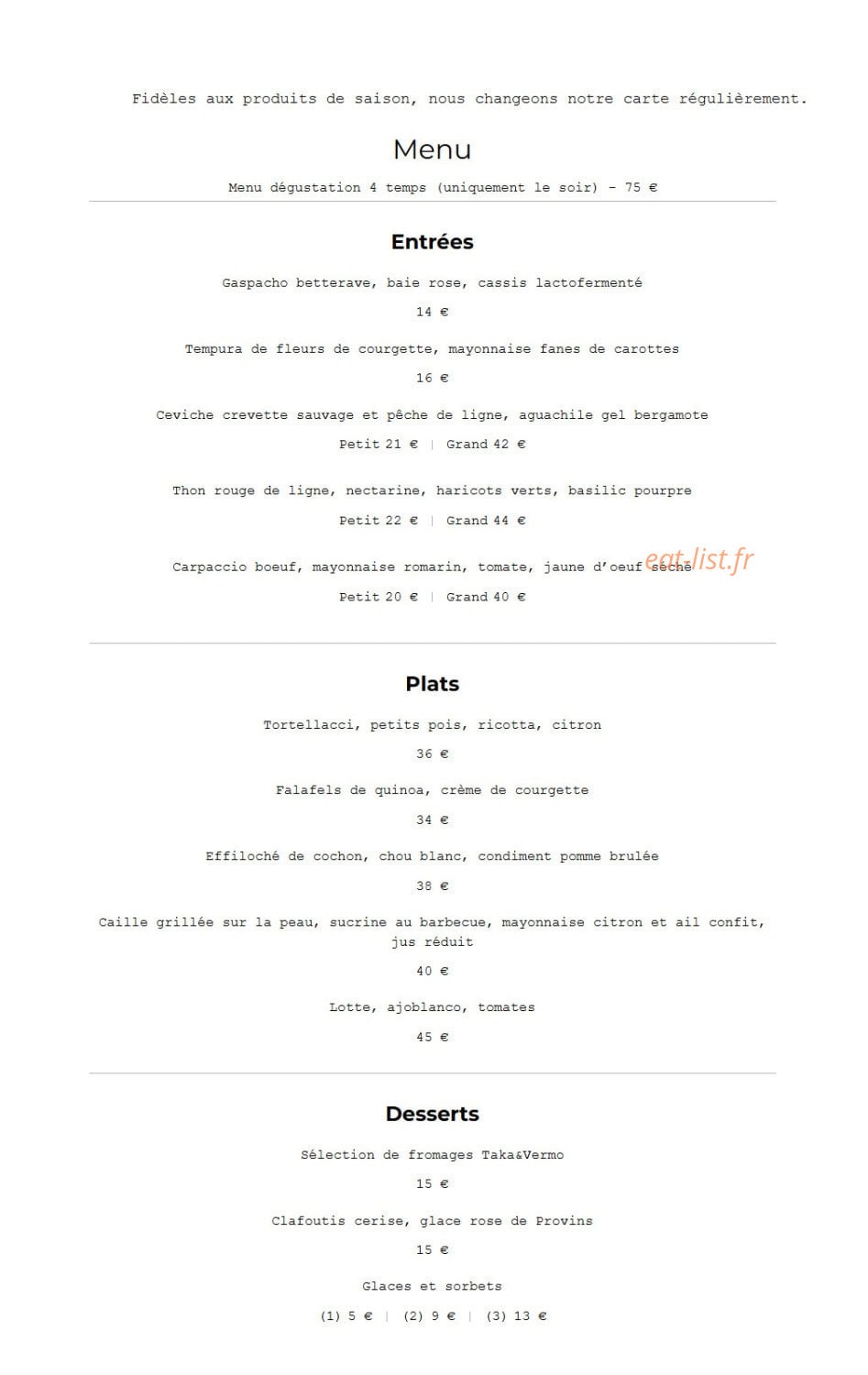 Cèna — carte page 1