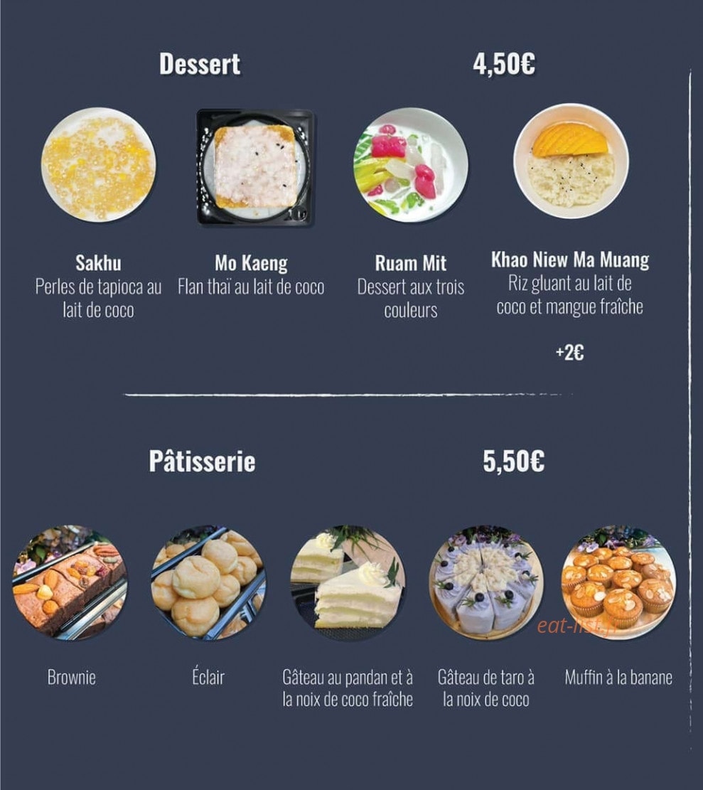 Chabas Thai Cuisine — carte page 1