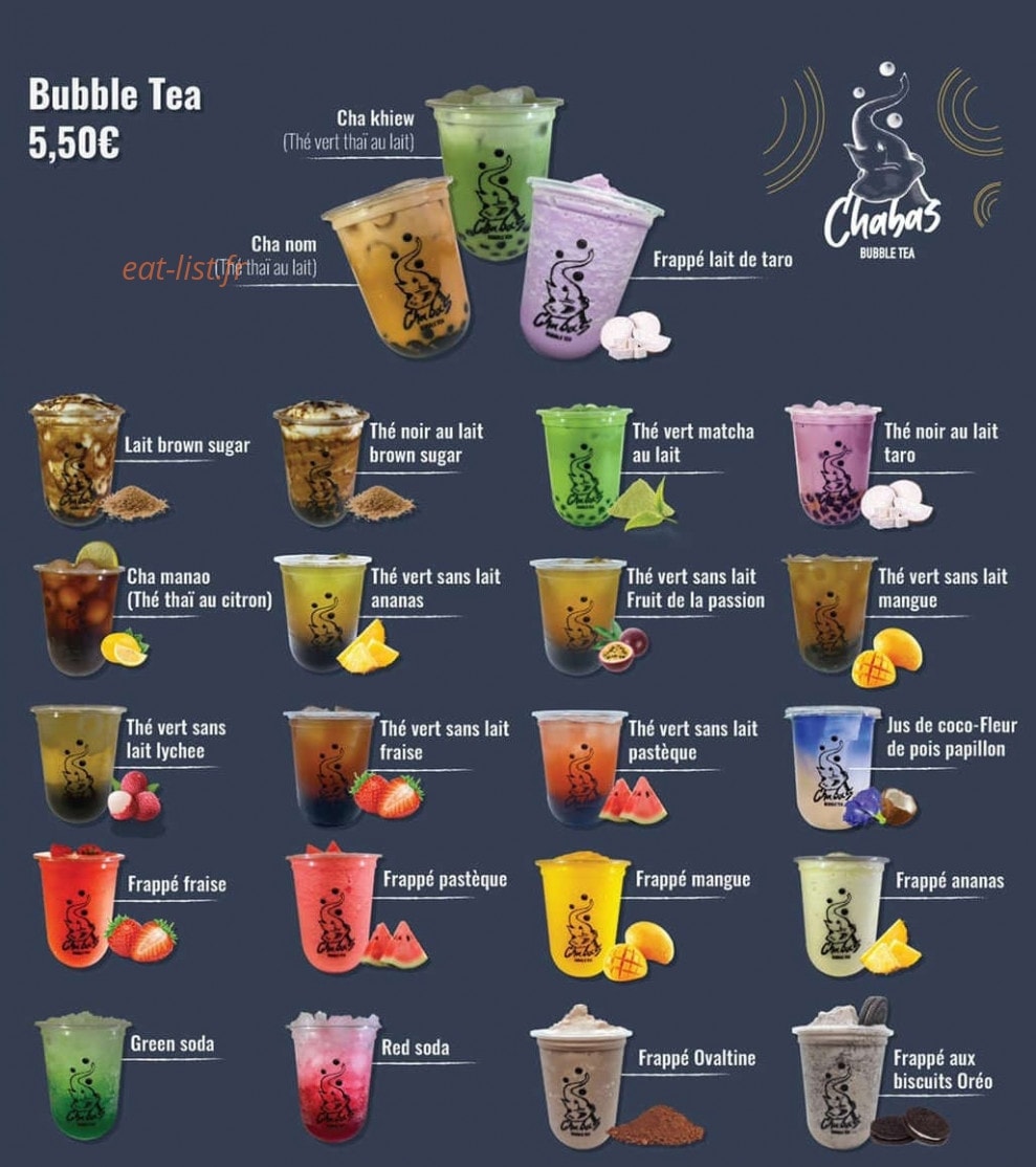 Chabas Thai Cuisine — carte page 2